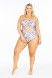 Plus Size Cut Out Front Halter One Ps Swimsuit